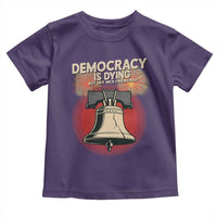 Retro 4th of July Liberty Bell Toddler T Shirt Democracy Is Dying But Hey Nice Fireworks Political Satire - Wonder Print Shop