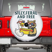 Silly Feral and Free Spare Tire Cover Funny Goose and Raccoon 4th of July Patriotic - Wonder Print Shop