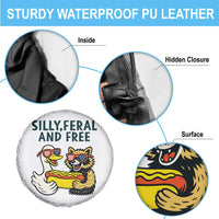 Silly Feral and Free Spare Tire Cover Funny Goose and Raccoon 4th of July Patriotic - Wonder Print Shop