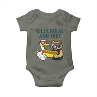 Silly Feral and Free Baby Onesie Funny Goose and Raccoon 4th of July Patriotic - Wonder Print Shop