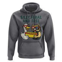 Silly Feral and Free Hoodie Funny Goose and Raccoon 4th of July Patriotic - Wonder Print Shop