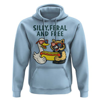 Silly Feral and Free Hoodie Funny Goose and Raccoon 4th of July Patriotic - Wonder Print Shop