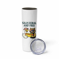 Silly Feral and Free Skinny Tumbler Funny Goose and Raccoon 4th of July Patriotic - Wonder Print Shop