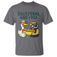 Silly Feral and Free T Shirt Funny Goose and Raccoon 4th of July Patriotic - Wonder Print Shop
