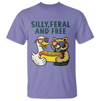 Silly Feral and Free T Shirt Funny Goose and Raccoon 4th of July Patriotic - Wonder Print Shop