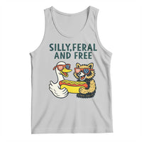 Silly Feral and Free Tank Top Funny Goose and Raccoon 4th of July Patriotic - Wonder Print Shop