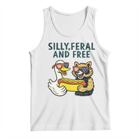 Silly Feral and Free Tank Top Funny Goose and Raccoon 4th of July Patriotic - Wonder Print Shop