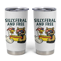 Silly Feral and Free Tumbler Cup Funny Goose and Raccoon 4th of July Patriotic - Wonder Print Shop