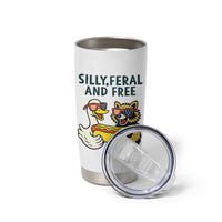 Silly Feral and Free Tumbler Cup Funny Goose and Raccoon 4th of July Patriotic - Wonder Print Shop