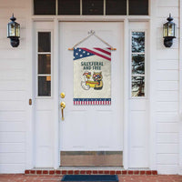 Silly Feral and Free Garden Flag Funny Goose and Raccoon 4th of July Patriotic