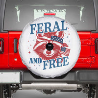Funny Feral and Free Raccoon Spare Tire Cover Patriotic Bandana Animal 4th of July US Flag - Wonder Print Shop
