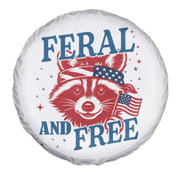 Funny Feral and Free Raccoon Spare Tire Cover Patriotic Bandana Animal 4th of July US Flag - Wonder Print Shop