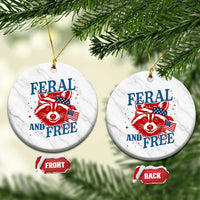 Funny Feral and Free Raccoon Ceramic Ornament Patriotic Bandana Animal 4th of July US Flag - Wonder Print Shop
