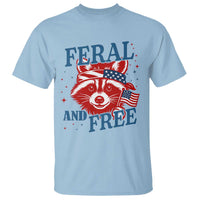 Funny Feral and Free Raccoon T Shirt Patriotic Bandana Animal 4th of July US Flag - Wonder Print Shop