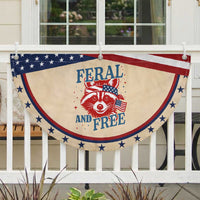 Funny Feral and Free Raccoon Patriotic Fan Flag Bandana Animal 4th of July US Flag