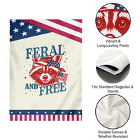 Funny Feral and Free Raccoon Garden Flag Patriotic Bandana Animal 4th of July US Flag