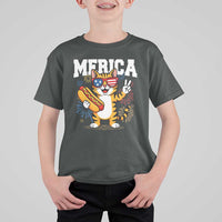 Merica Cat T Shirt For Kid Funny 4th of July Hot Dog and Fireworks Patriotic USA Flag - Wonder Print Shop