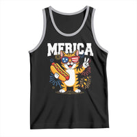 Merica Cat Tank Top Funny 4th of July Hot Dog and Fireworks Patriotic USA Flag - Wonder Print Shop