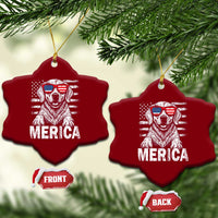 Merica Golden Retriever Ceramic Ornament Patriotic Dog US Flag 4th Of July - Wonder Print Shop