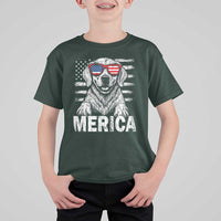 Merica Golden Retriever T Shirt For Kid Patriotic Dog US Flag 4th Of July - Wonder Print Shop