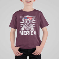 Merica Golden Retriever T Shirt For Kid Patriotic Dog US Flag 4th Of July - Wonder Print Shop
