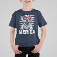 Merica Golden Retriever T Shirt For Kid Patriotic Dog US Flag 4th Of July - Wonder Print Shop