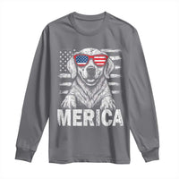 Merica Golden Retriever Long Sleeve Shirt Patriotic Dog US Flag 4th Of July - Wonder Print Shop