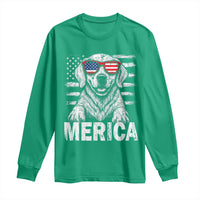 Merica Golden Retriever Long Sleeve Shirt Patriotic Dog US Flag 4th Of July - Wonder Print Shop