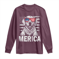Merica Golden Retriever Long Sleeve Shirt Patriotic Dog US Flag 4th Of July - Wonder Print Shop