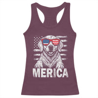 Merica Golden Retriever Racerback Tank Top Patriotic Dog US Flag 4th Of July - Wonder Print Shop