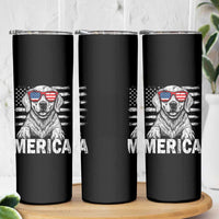 Merica Golden Retriever Skinny Tumbler Patriotic Dog US Flag 4th Of July - Wonder Print Shop
