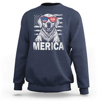 Merica Golden Retriever Sweatshirt Patriotic Dog US Flag 4th Of July - Wonder Print Shop