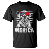 Merica Golden Retriever T Shirt Patriotic Dog US Flag 4th Of July - Wonder Print Shop