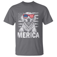 Merica Golden Retriever T Shirt Patriotic Dog US Flag 4th Of July - Wonder Print Shop