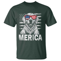Merica Golden Retriever T Shirt Patriotic Dog US Flag 4th Of July - Wonder Print Shop