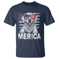 Merica Golden Retriever T Shirt Patriotic Dog US Flag 4th Of July - Wonder Print Shop