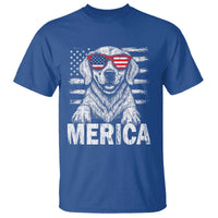 Merica Golden Retriever T Shirt Patriotic Dog US Flag 4th Of July - Wonder Print Shop