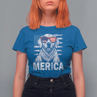 Merica Golden Retriever T Shirt For Women Patriotic Dog US Flag 4th Of July - Wonder Print Shop