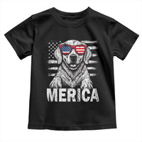 Merica Golden Retriever Toddler T Shirt Patriotic Dog US Flag 4th Of July - Wonder Print Shop