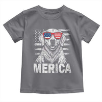 Merica Golden Retriever Toddler T Shirt Patriotic Dog US Flag 4th Of July - Wonder Print Shop