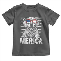 Merica Golden Retriever Toddler T Shirt Patriotic Dog US Flag 4th Of July - Wonder Print Shop