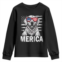 Merica Golden Retriever Youth Sweatshirt Patriotic Dog US Flag 4th Of July - Wonder Print Shop