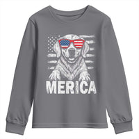 Merica Golden Retriever Youth Sweatshirt Patriotic Dog US Flag 4th Of July - Wonder Print Shop