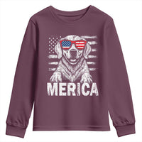 Merica Golden Retriever Youth Sweatshirt Patriotic Dog US Flag 4th Of July - Wonder Print Shop