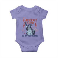 Democracy Is Dying But Hey Nice Fireworks Statue of Liberty Baby Onesie Funny 4th Of July Retro - Wonder Print Shop