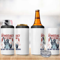 Democracy Is Dying But Hey Nice Fireworks Statue of Liberty 4 in 1 Can Cooler Tumbler Funny 4th Of July Retro - Wonder Print Shop