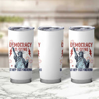 Democracy Is Dying But Hey Nice Fireworks Statue of Liberty Tumbler Cup Funny 4th Of July Retro - Wonder Print Shop