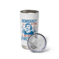 Democracy Is Dying But Hey Nice Fireworks Tumbler Cup Funny Retro 4th of July Political Humor - Wonder Print Shop