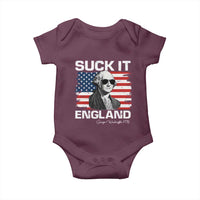 Funny George Washington Baby Onesie Suck It England Bold Patriotic 4th of July 1776