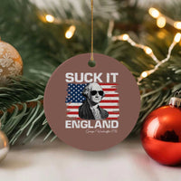 Funny George Washington Ceramic Ornament Suck It England Bold Patriotic 4th of July 1776 - Wonder Print Shop